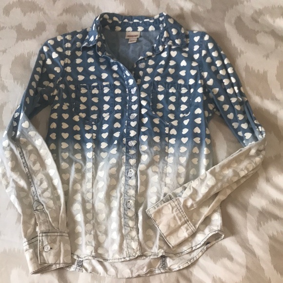 White washed denim button down - Picture 1 of 5